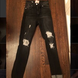 Revive black/dark wash lightly ripped jeans